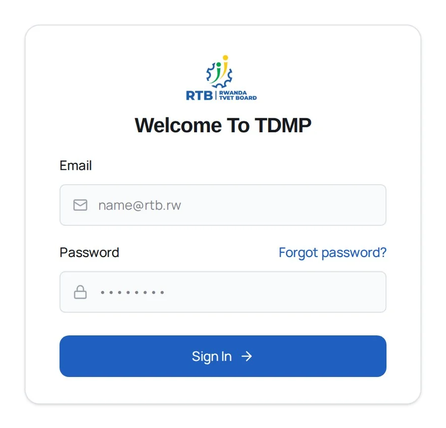 The sign-in card, with the Forgot password? link beside the Password label.